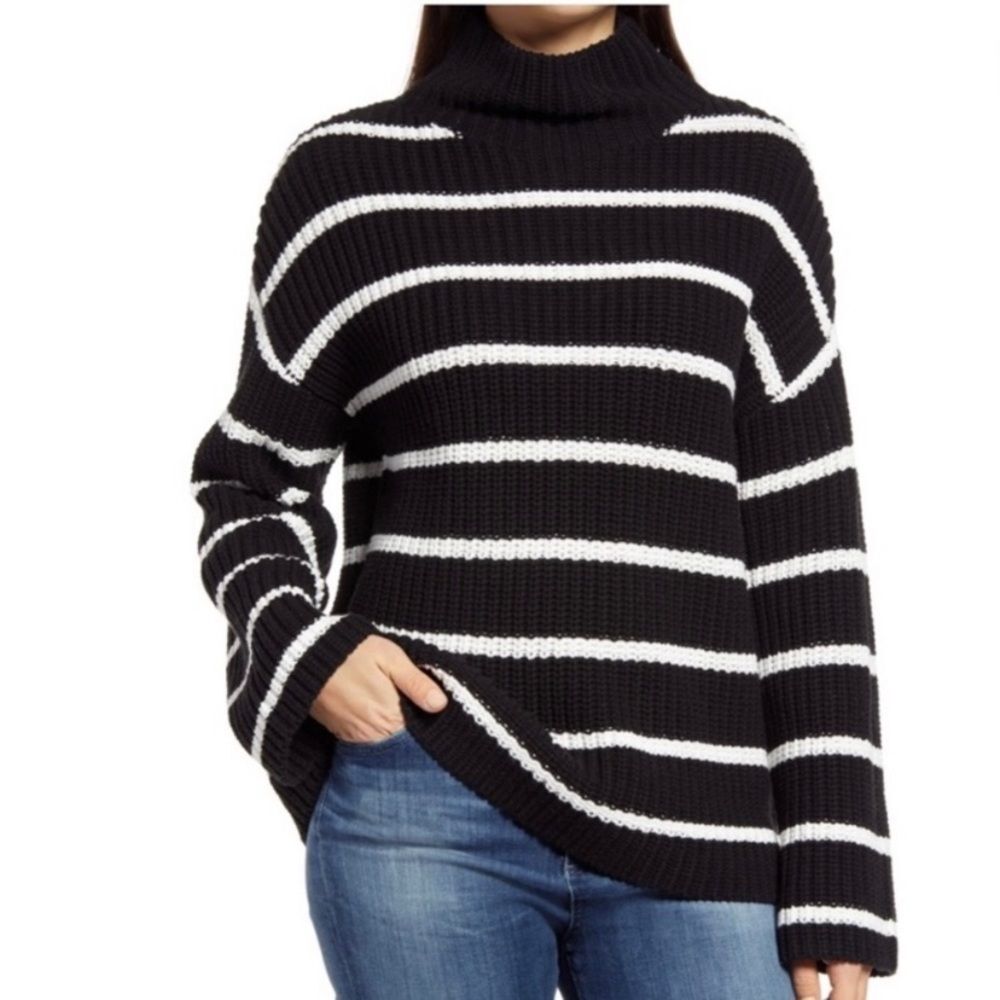 Caslon Shaker Mock Neck Ribbed Chunky Knit Sweater - Picture 8 of 8